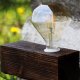 Rustykalna lampa stołowa z opalanego drewna świerkowego, drewniana lampka nocna