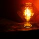 Rustykalna lampa stołowa z opalanego drewna świerkowego, drewniana lampka nocna