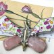 Wisiorek folk: Motyl z kwarcem różowym
