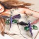 Kolczyki: motylki ametyst perły