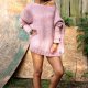 SWETER  HANDMADE PUDROWY RÓŻ