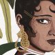 Women with cat earrings,plakat, A2 lub 40x50 cm