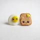 Śmieszne Kolczyki Tost i Jajko Sadzone Kawaii Prezent na Walentynki