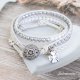 Biała bransoletka boho Swarovski White Silver