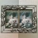 Art Nouveau style - Winogrona ❀ڿڰۣ❀ Urocza podwójna cynowa ramka na fotografię