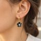 unikatowe kolczyki BLACK BLOSSOM- srebro złocone 24K