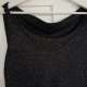 Czarny dzianinowy błyszczący top, vintage, S