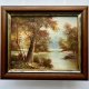 Irene Cafieri - Signed & Framed Contemporary Oil, The River in Autumn  ❀ڿڰۣ❀ Ręcznie malowana.