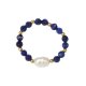 Pierścionek elastyczny kamienie naturalne lapis lazuli i perła