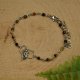 Bransoletka serce tygrysie oko, wire wrapping, stal chirurgiczna