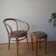 Drewniane krzesło i stołek Radomsko / Thonet, lata 50.