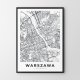 Mapa Warszawy - plakat 50x70 cm