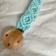 Zawieszka do smoczka makrama hand made koraliki niebieska