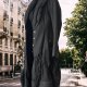 Wysokiej jakości płaszcz damski marki premium HIGH – czarny, ciemno szary – rozmiar S/XS