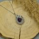 Efektowny wisiorek ametyst, wire wrapping, stal chirurgiczna