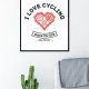 plakat. I love cycling, format A3