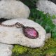 Miedziany wisiorek wire wrapping z różowym agatem / PEN000225