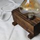 Lampka drewniana nocna handmade, lampa stołowa z drewna