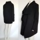 Czarny wiązany płaszcz na sezon przejściowy 36 S Hv145