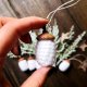 białe ozdoby choinkowe, żołędzie bombki na choinkę handmade