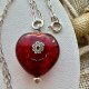 Murano Glass Red Heart, silver 925 ❀ڿڰۣ❀ Necklace Made in Italy ❀ڿڰۣ❀ Naszyjnik ❀ڿڰۣ❀ Ręczna praca