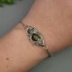 Bransoletka z labradorytem, wire wrapping, stal chirurgiczna, labradoryt