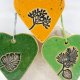 3 ceramiczne serca ozdoby - las