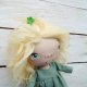 Lala - ŻABKA, dekoracja tekstylna, OOAK, pocket doll