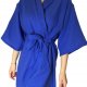 Bawełniany szlafrok o kroju kimona, Krótkie chabrowe muślinowe kimono, Damski szlafrok bawełniany