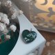 Srebrna zawieszka srebrny wisiorek serduszko naszyjnik suszone kwiaty żywica naturalna biżuteria zielone butelkowa zieleń