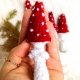 Bombka muchomor grzybek, ozdoby choinkowe handmade