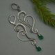 Długie kolczyki zielony onyks, wire wrapping, stal chirurgiczna