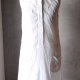 Lniana sukienka biel kołnierzyk kieszenie S M