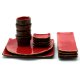 Komplet naczyń do sushi dla 4 osób, w kolorze intensywnym czerwonym