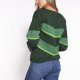 Sweter w graficzny wzór chevron - SWE269 zielony MKM
