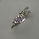 Pierścionek regulowany ametyst, wire wrapping, stal chirurgiczna
