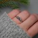 Pierścionek regulowany ametyst, wire wrapping, stal chirurgiczna