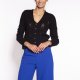 Sweter z dekoltem w serek - SWE267 czarny MKM