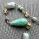 Artistic Necklace Gemstone - Green quartz, green agate, crystal ❤ Naszyjnik srebro i naturalne kamienie