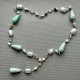 Artistic Necklace Gemstone - Green quartz, green agate, crystal ❤ Naszyjnik srebro i naturalne kamienie