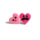 Zabawne Kolczyki Różowe Serduszka Wąsy Kawaii Prezent na Walentynki