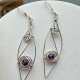 Artistic Handmade Earrings with Natural Amethysts ❤❤ Srebro 925