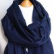 Chusta bawełniana na wiosnę jesień , szal damski GRANATOWY - rękodzieło ZOLLA