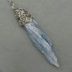 Wisiorek talizman duży kianit kyanit surowy wire wrapping stal chirurgiczna