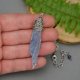 Wisiorek talizman duży kianit kyanit surowy wire wrapping stal chirurgiczna