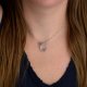 Naszyjnik talizman minimalistyczny surowy ametyst, wire wrapping, stal chirurgiczna