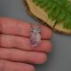 Naszyjnik talizman minimalistyczny surowy ametyst, wire wrapping, stal chirurgiczna