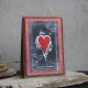 Nietypowa czarno- czerwona kartka Walentynkowa z sercem