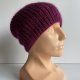 Handmade Czapka damska AUREA 100% Baby Merino plus moher i jedwab 41 Śliwka