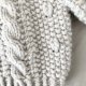 Sweter handmade chunky cable natural wełna merynosów bawełna alpaka